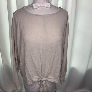 Women's Cream Tie-Front Top